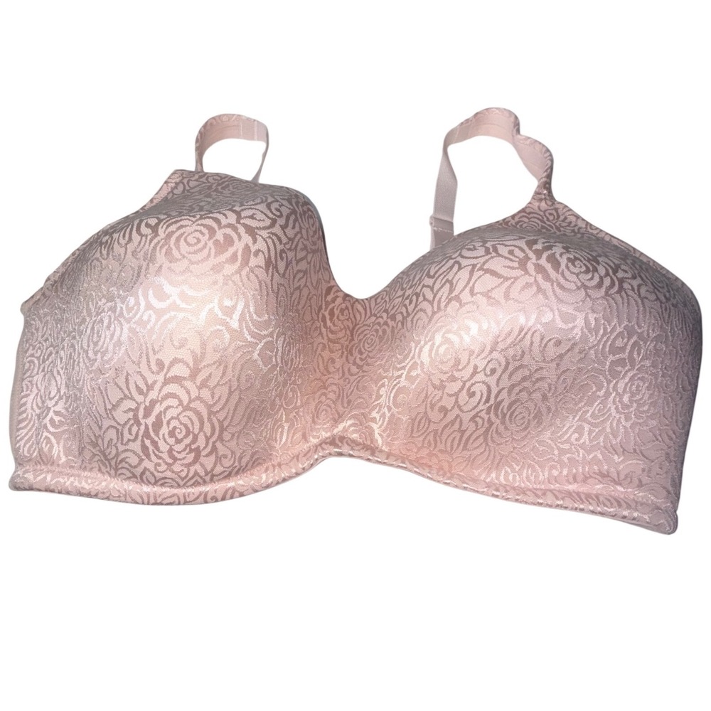 Breezies Wild Rose Wirefree Contour Bra 44DD Pearl Blush A655490 NWOT